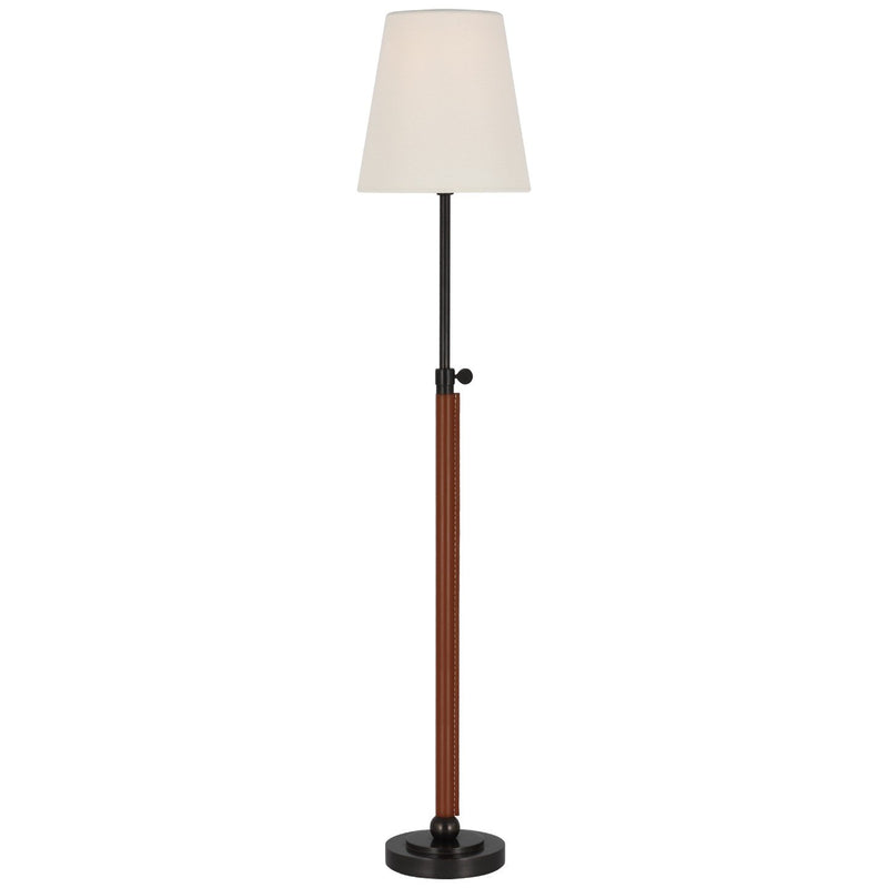 Bryant Wrapped Table Lamp in Bronze and Saddle Leather