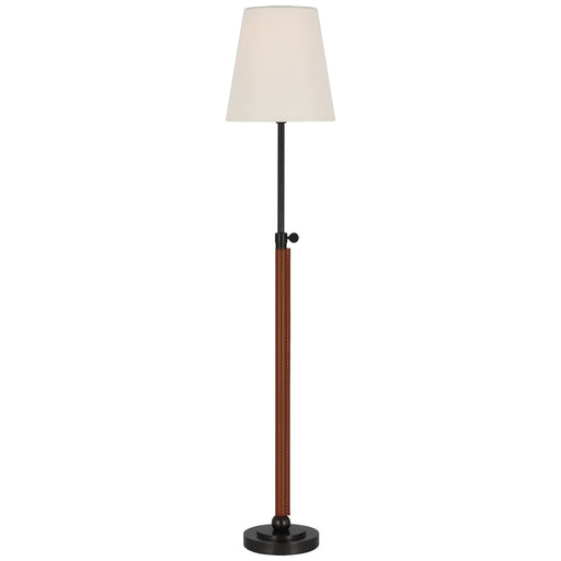 Bryant Wrapped Table Lamp in Bronze and Saddle Leather