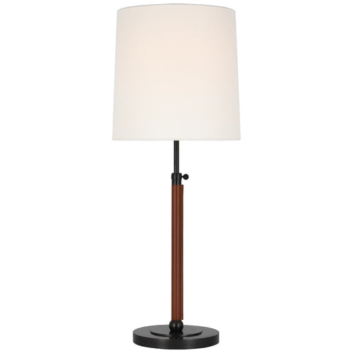 Bryant Wrapped Large Table Lamp in Bronze and Saddle Leather