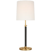 Bryant Wrapped Large Table Lamp in Hand-Rubbed Antique Brass and Chocolate Leather