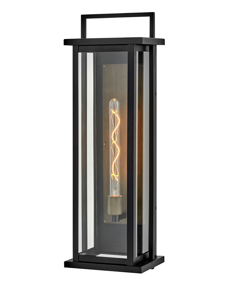Langston Large Narrow Outdoor Wall Lantern in Black