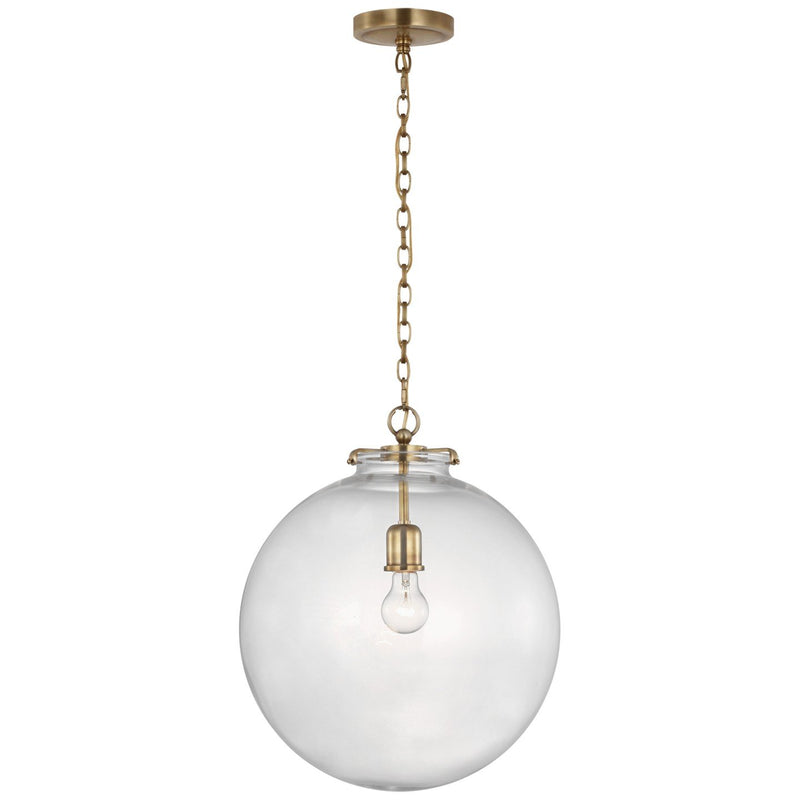 Katie Globe Large Pendant in Hand-Rubbed Antique Brass