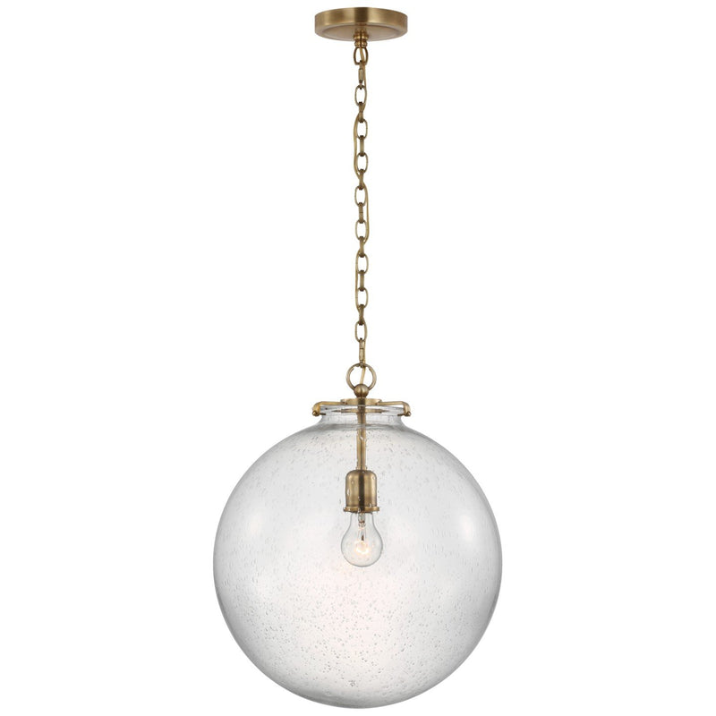 Katie Globe Large Pendant in Hand-Rubbed Antique Brass