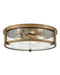 Lowell LED Flush Mount in Brushed Bronze with Clear glass - Lamps Expo