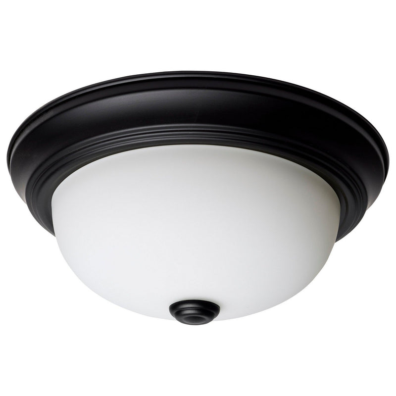 11.38" 2-Light Flush Mount in Matte Black
