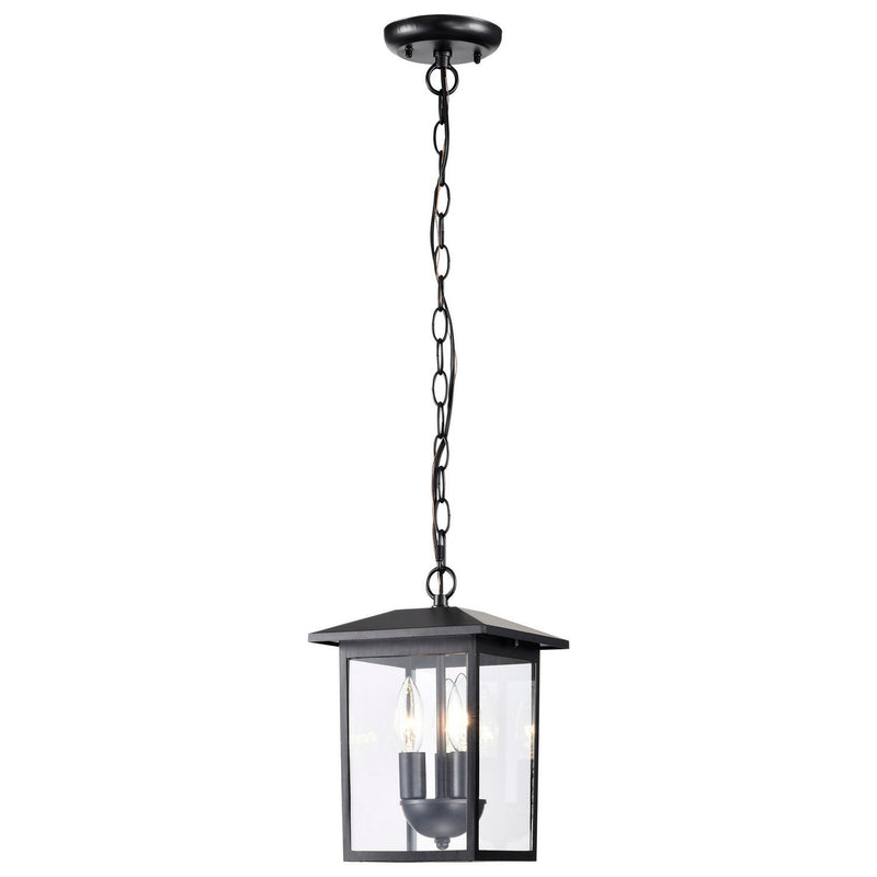 Jamesport 3-Light Outdoor Lantern Pendant in Matte Black