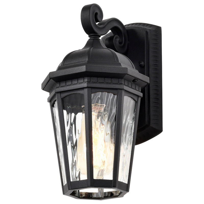 East River 12" Outdoor Wall Lantern in Matte Black