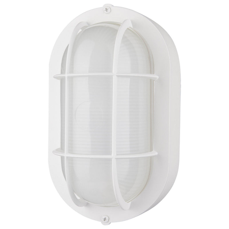 5" LED Oval Bulkhead Outdoor Wall Sconce in White