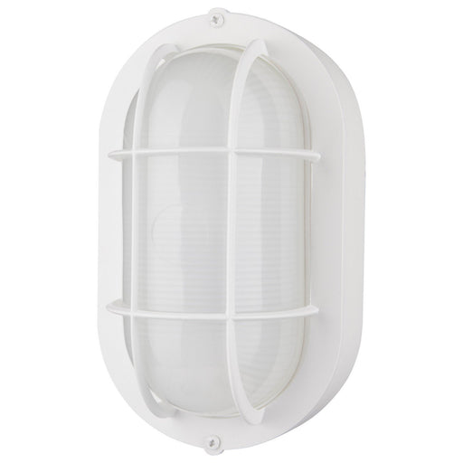 5" LED Oval Bulkhead Outdoor Wall Sconce in White