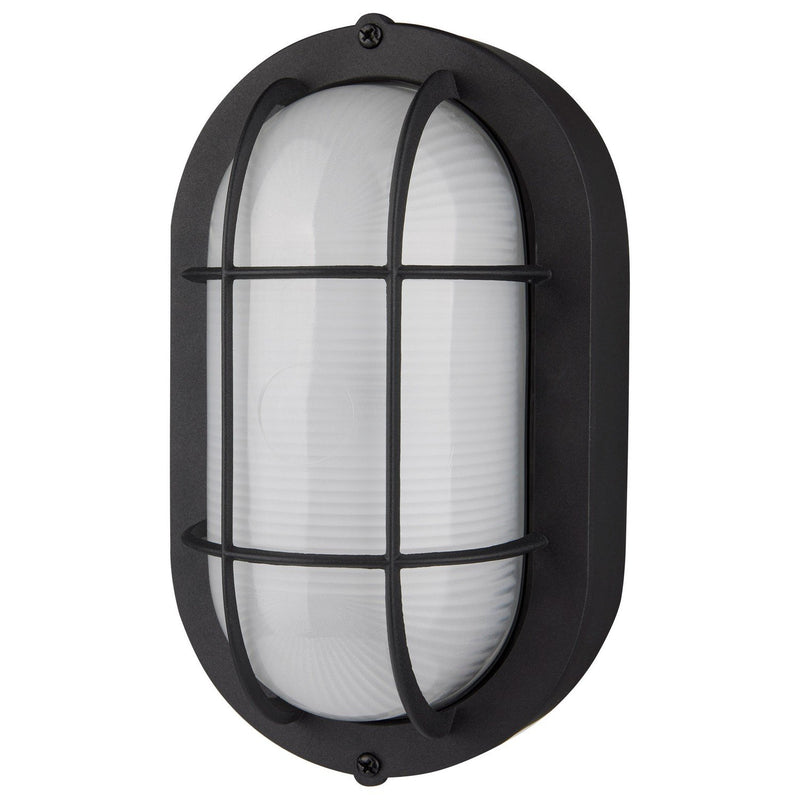 5" LED Oval Bulkhead Outdoor Wall Sconce in Black