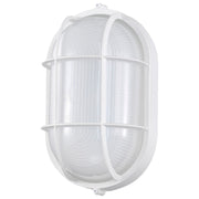 6.5" LED Oval Bulkhead Outdoor Wall Sconce in White