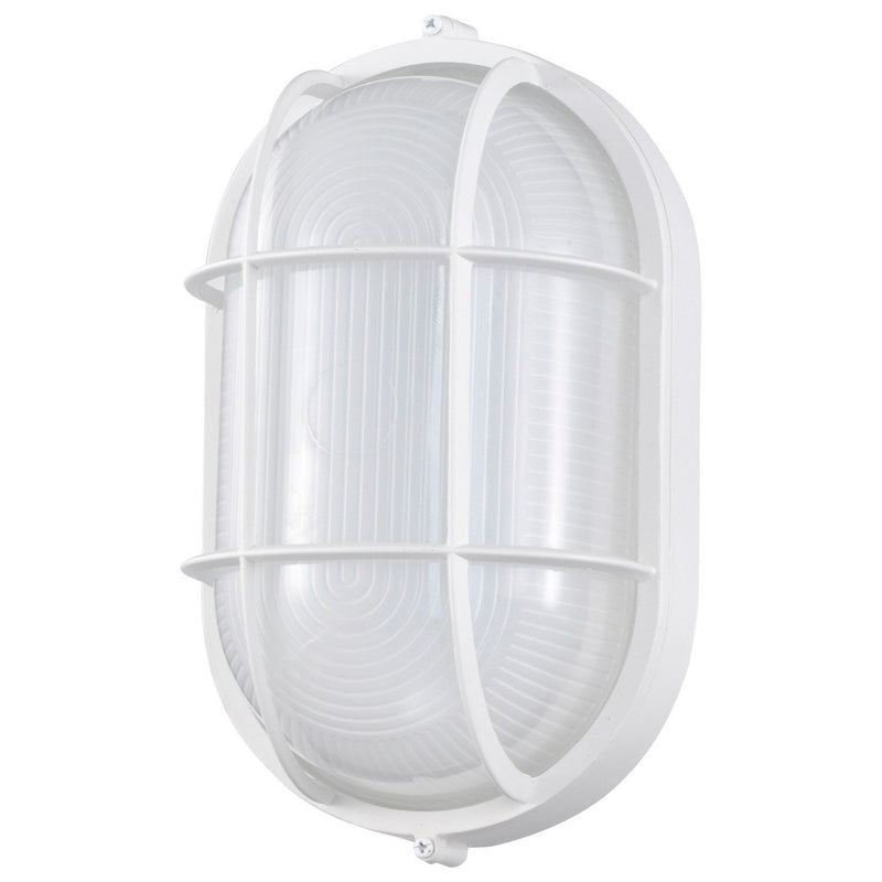 6.5" LED Oval Bulkhead Outdoor Wall Sconce in White