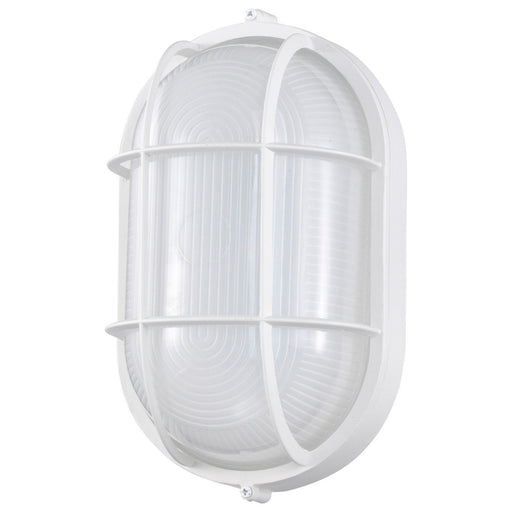 6.5" LED Oval Bulkhead Outdoor Wall Sconce in White