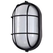 6.5" LED Oval Bulkhead Outdoor Wall Sconce in Black