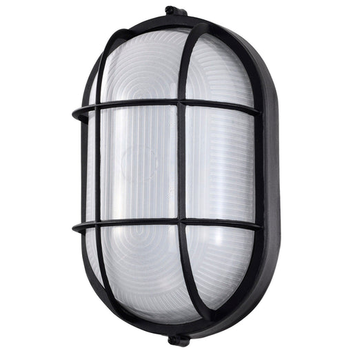 6.5" LED Oval Bulkhead Outdoor Wall Sconce in Black