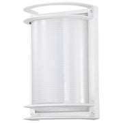 7" LED Half-Cylinder Bulkhead Outdoor Wall Sconce in White