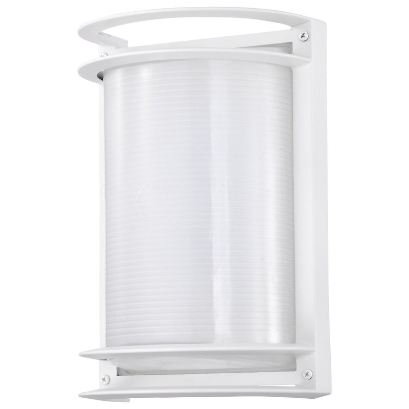 7" LED Half-Cylinder Bulkhead Outdoor Wall Sconce in White