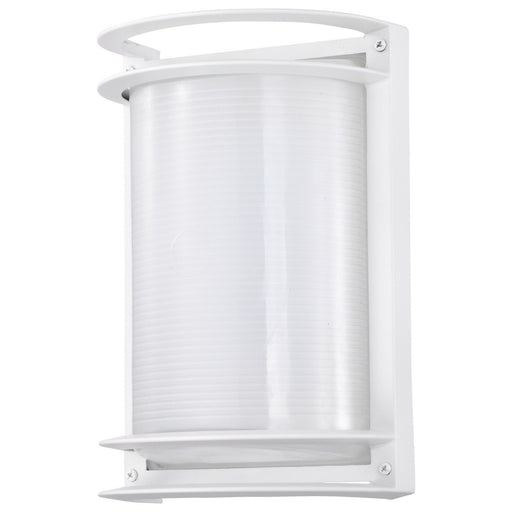 7" LED Half-Cylinder Bulkhead Outdoor Wall Sconce in White
