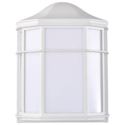 LED Cage Outdoor Wall Lantern in White