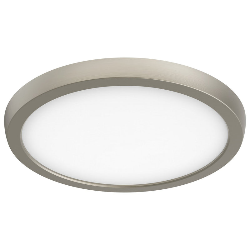 9" Round Edge-Lit LED Flush Mount in Brushed Nickel