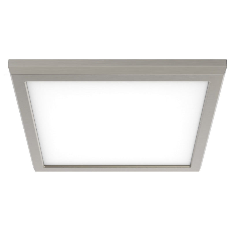 9" Square Edge-Lit LED Flush Mount in Brushed Nickel