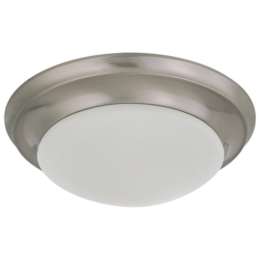 11.75" Frosted LED Flush Mount in Brushed Nickel