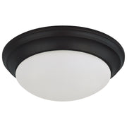 11.75" Frosted LED Flush Mount in Matte Black