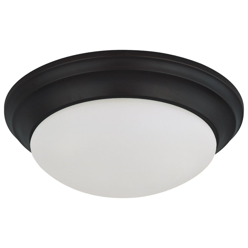 11.75" Frosted LED Flush Mount in Matte Black