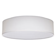 15" LED Fabric Drum Flush Mount in White Fabric
