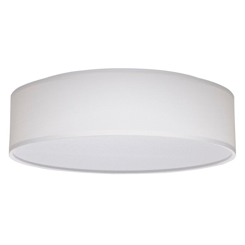 15" LED Fabric Drum Flush Mount in White Fabric