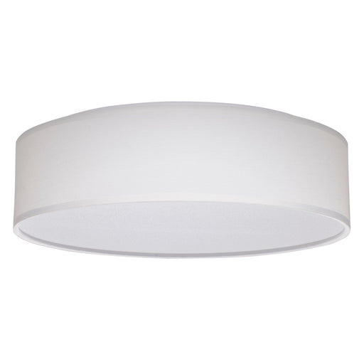 15" LED Fabric Drum Flush Mount in White Fabric