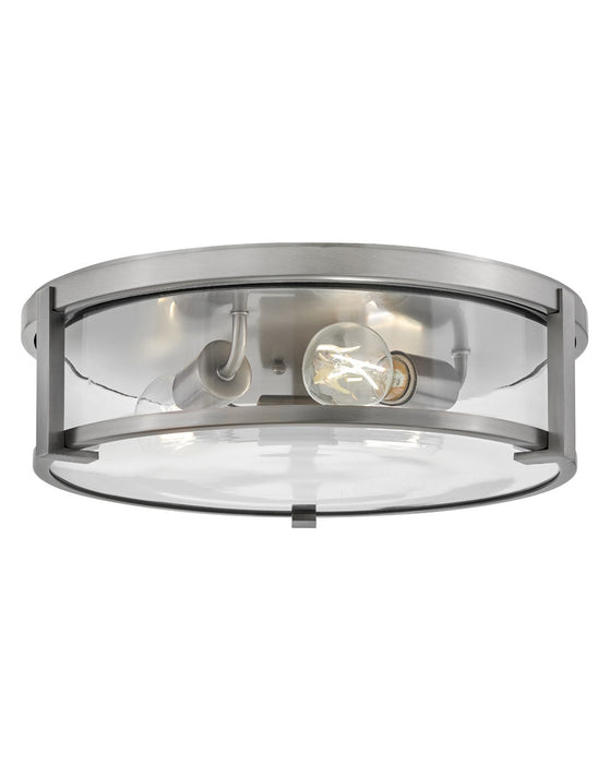 Lowell LED Flush Mount in Antique Nickel with Clear glass - Lamps Expo