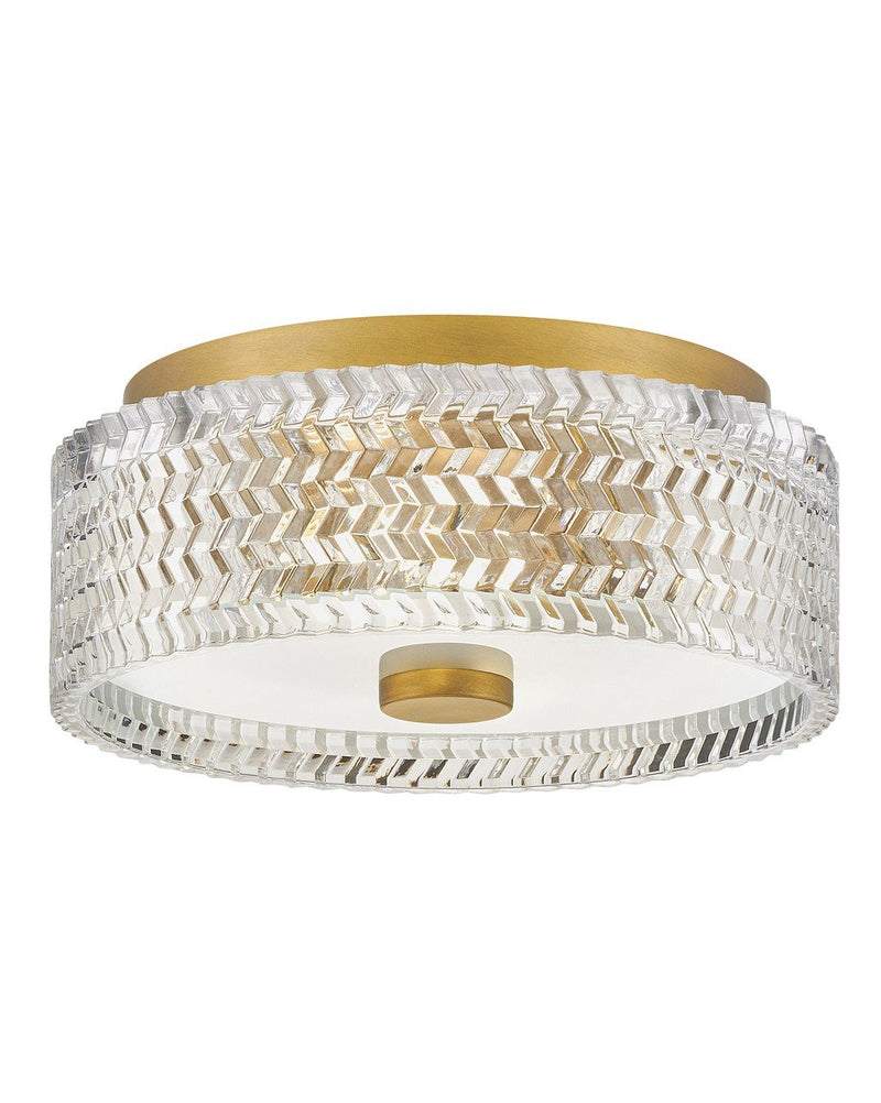 Elle 2-Light Flush Mount in Heritage Brass