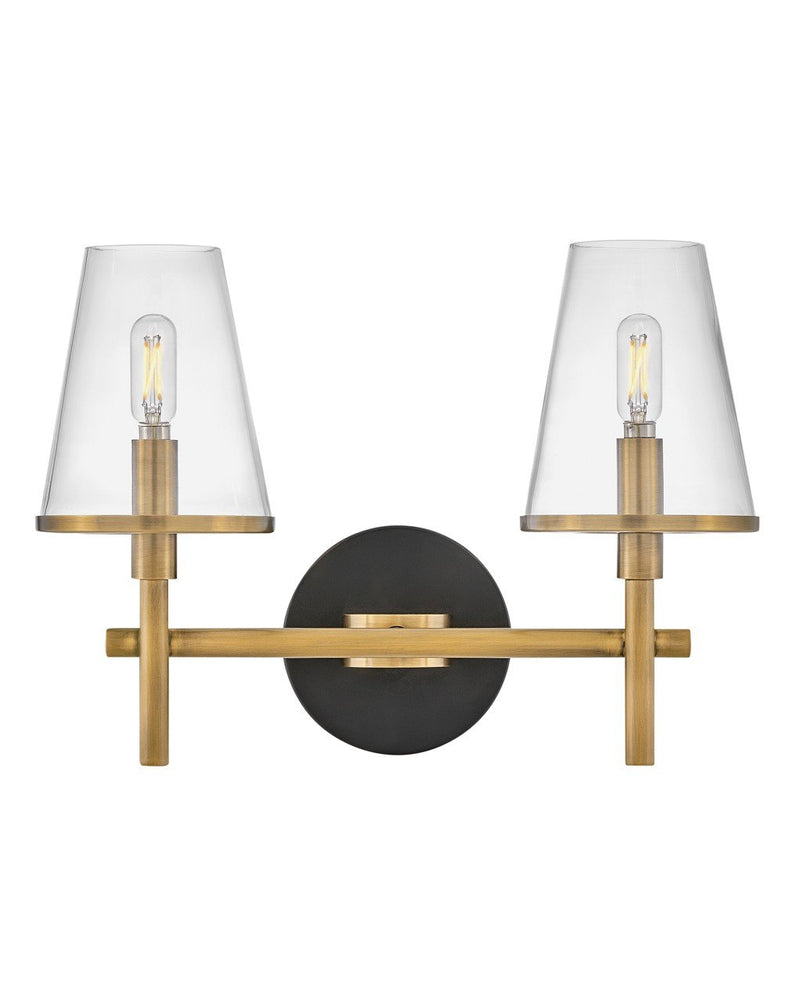 Marten 2-Light Bath Vanity Light in Heritage Brass