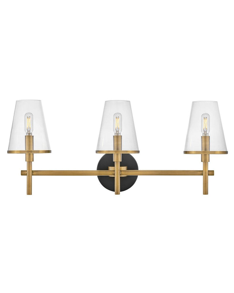 Marten 3-Light Bath Vanity Light in Heritage Brass