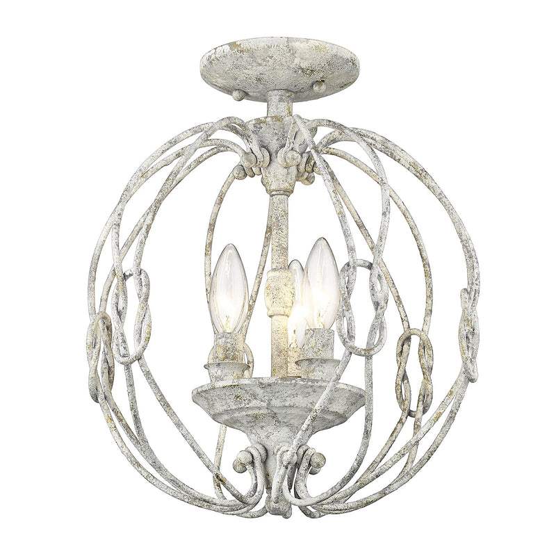 Antoinette 3-Light Semi-Flush Mount in Oyster