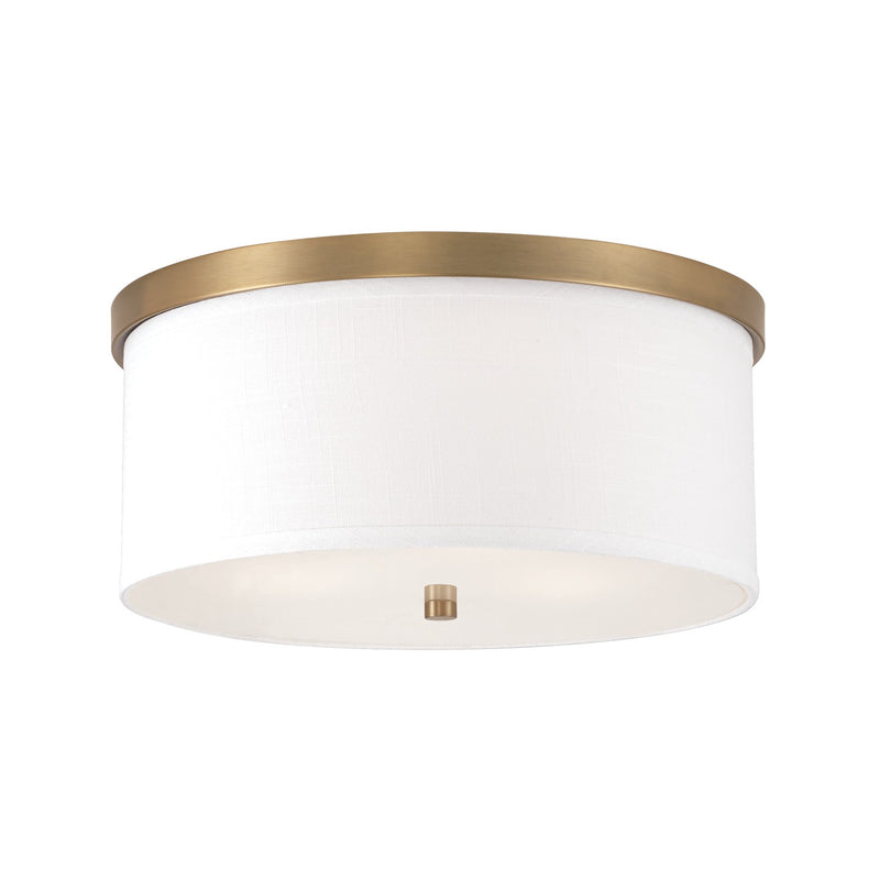 Midtown 3-Light Flush Mount in Aged Brass - Lamps Expo