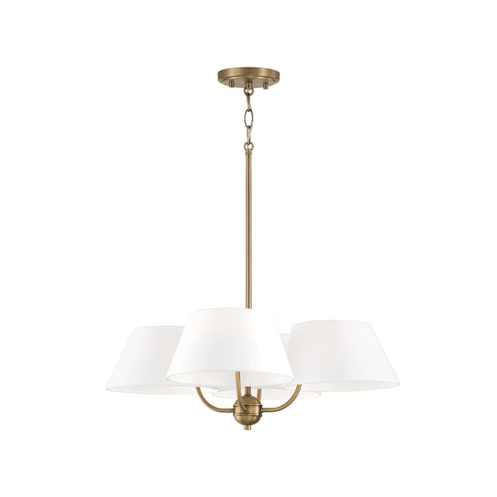Welsley 4-Light Chandelier in Aged Brass - Lamps Expo
