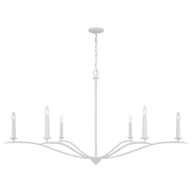 Grady 6-Light Chandelier in Textured White - Lamps Expo