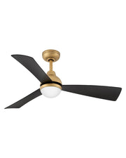 Una 44" Outdoor Smart Ceiling Fan with Light in Heritage Brass / Matte Black