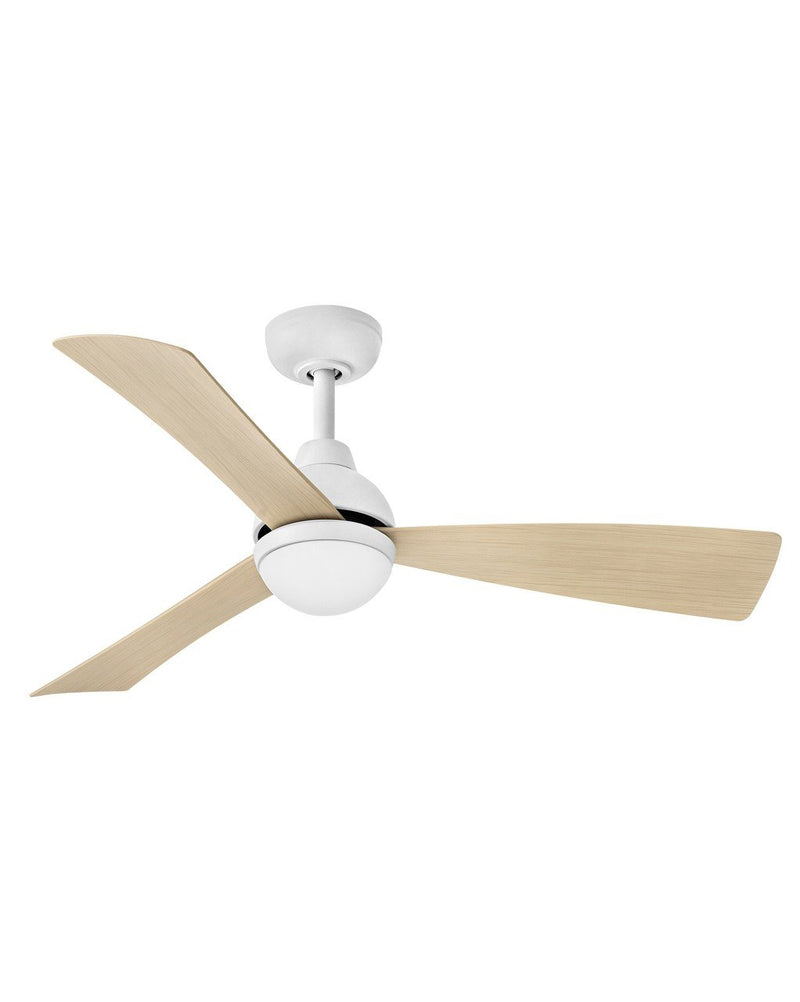 Una 44" Outdoor Smart Ceiling Fan with Light in Matte White / Natural