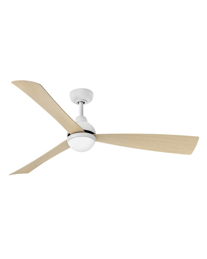 Una 56" Outdoor Smart Ceiling Fan with Light in Matte White / Natural