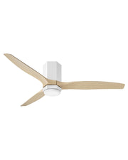Facet 52" Outdoor Smart Ceiling Fan with Light in Matte White / Natural