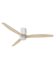 Facet 60" Outdoor Smart Ceiling Fan with Light in Matte White / Natural