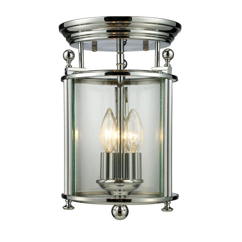 Wyndham 3 Light 8.5" Flush Mount in Chrome