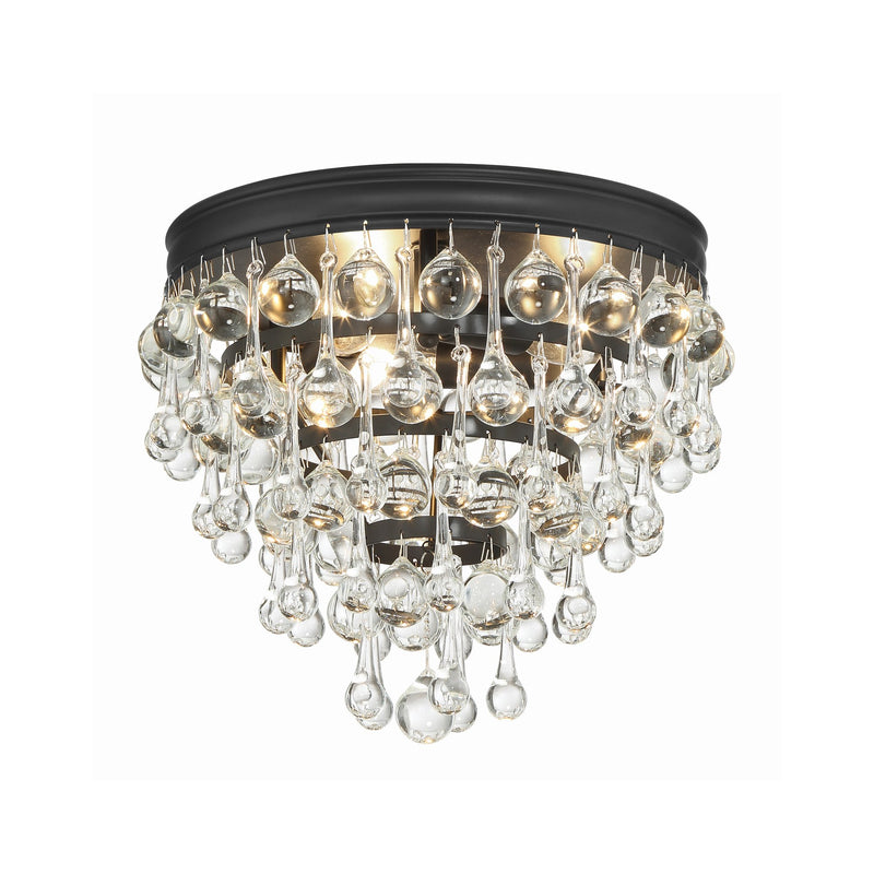 Calypso 3 Light 10.5" Flush Mount in Matte Black