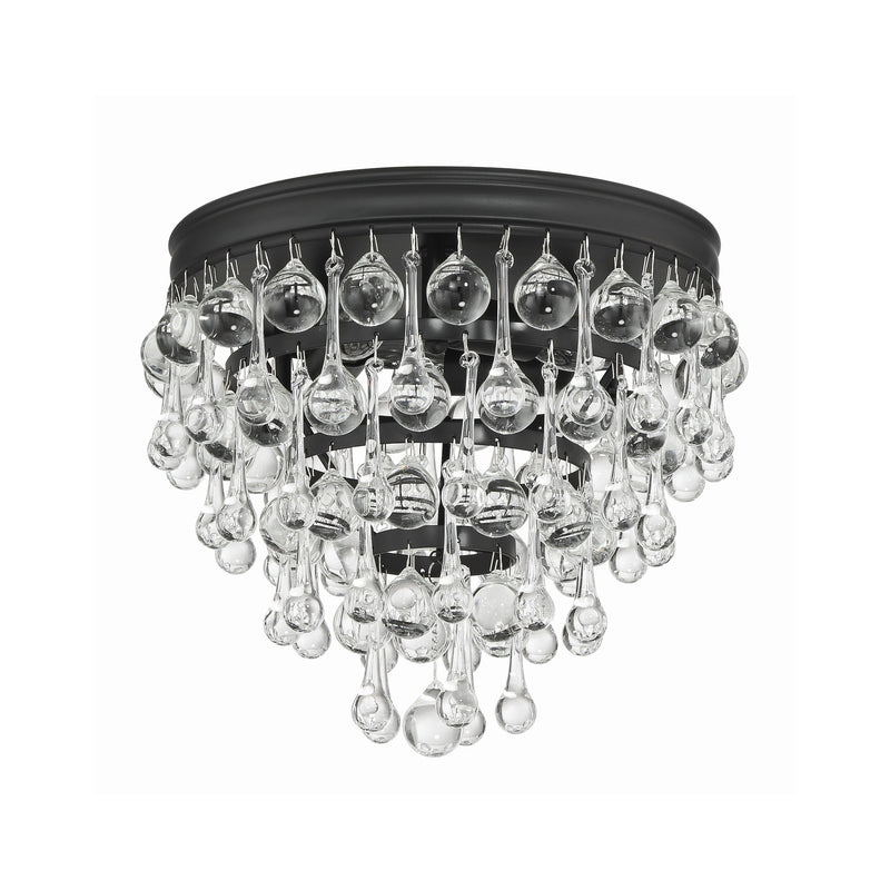 Calypso 3 Light 10.5" Flush Mount in Matte Black