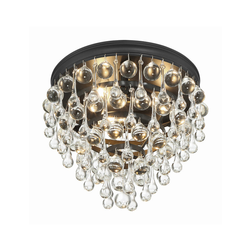 Calypso 3 Light 10.5" Flush Mount in Matte Black