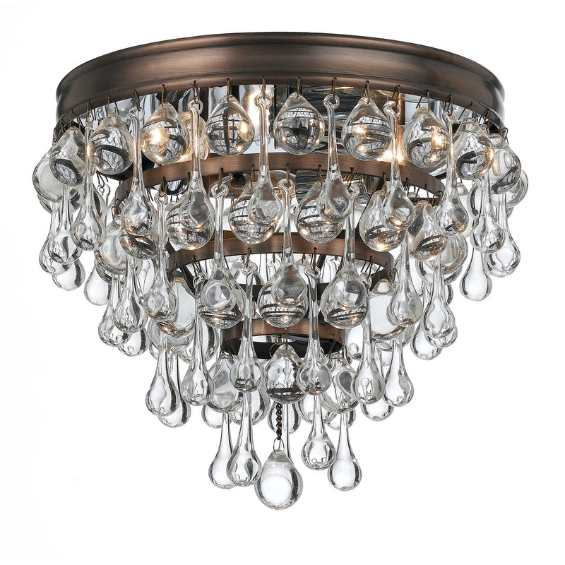 Calypso 3 Light 10.5" Flush Mount in Vibrant Bronze