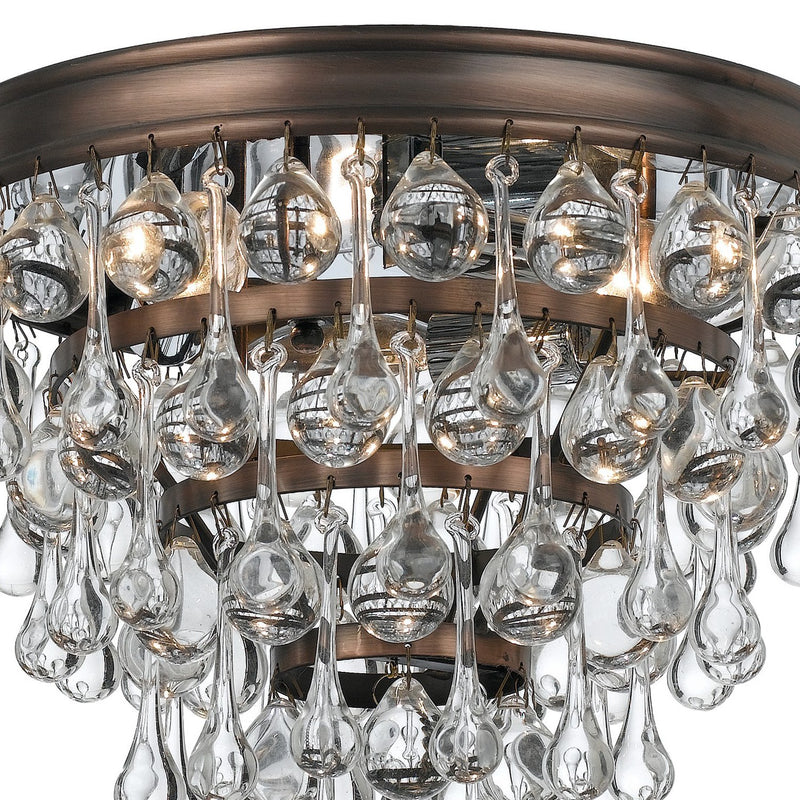Calypso 3 Light 10.5" Flush Mount in Vibrant Bronze
